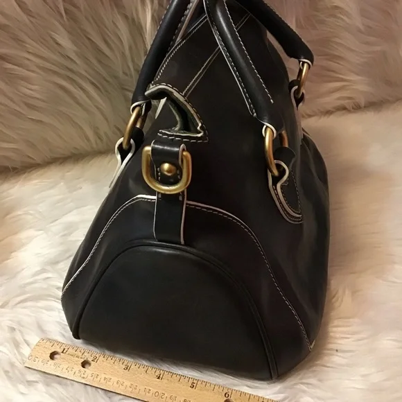Dooney & Bourke Black Satchel with Gold Accents - Picture 6 of 16